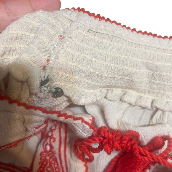 Free people xs dress Bohemian Embroidered Dress with Red Accents - Picture 6 of 9